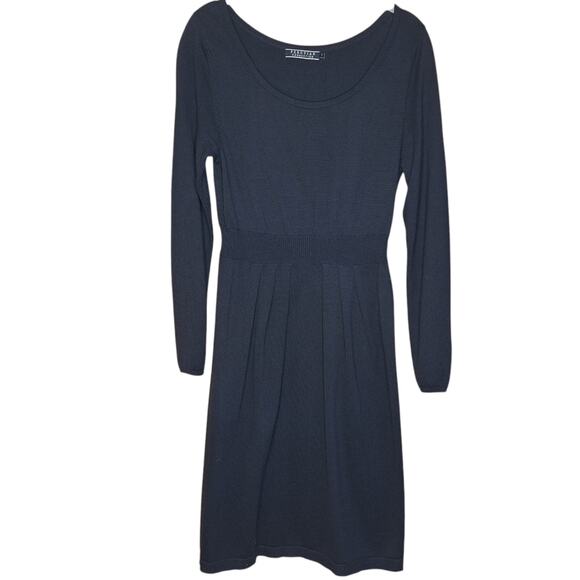 Peruvian Connection Modal Pima cotton blend knit sweater dress black Pleated s - Picture 2 of 7